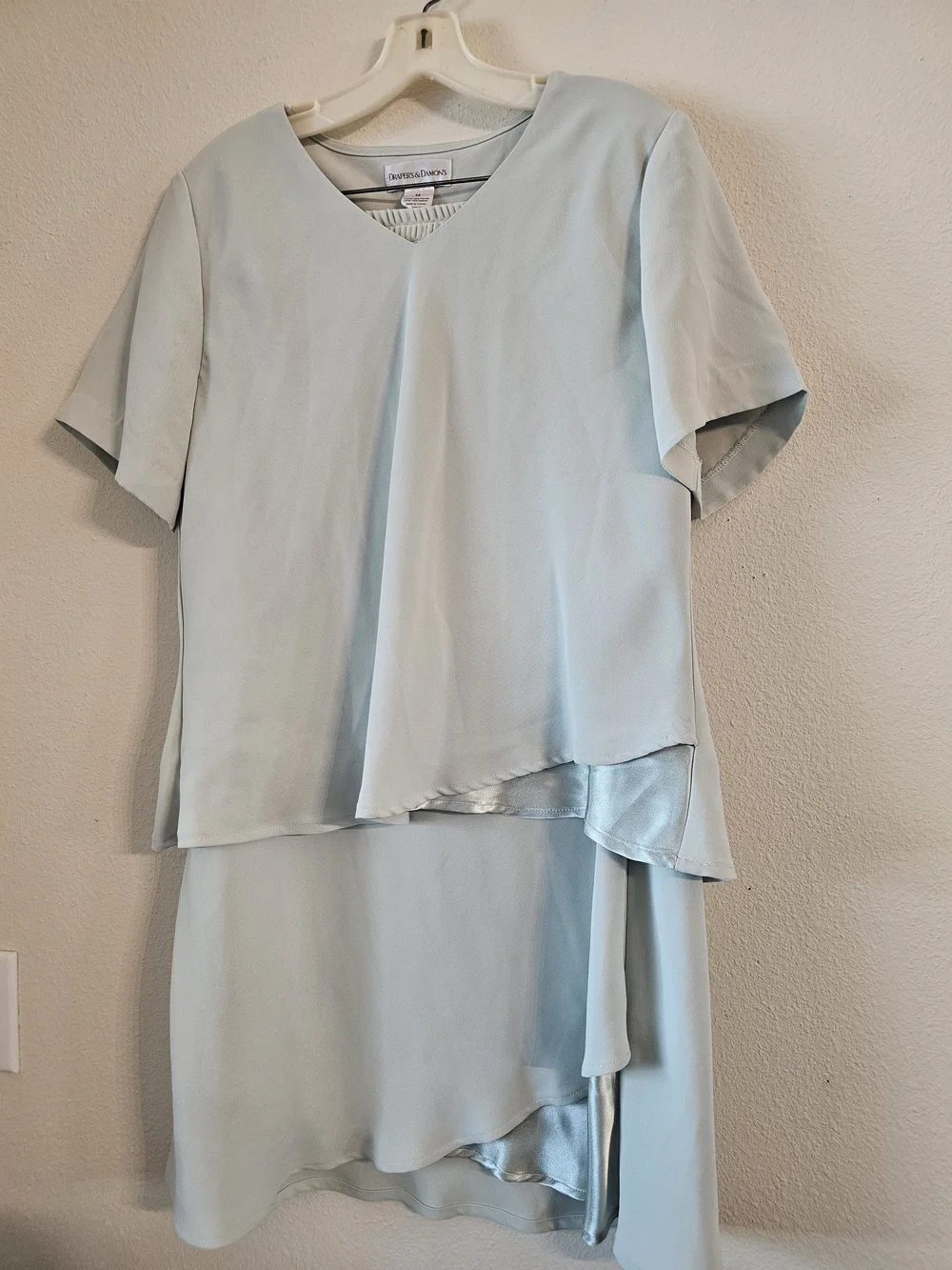 Petite Sophisticated Light Blue /Mint Layered Skirt Set by Kasper